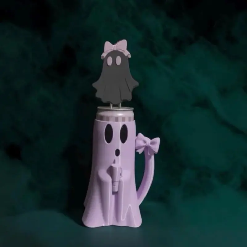 Ghost Can redbull energy Holder with ghost Can Opener purple and black