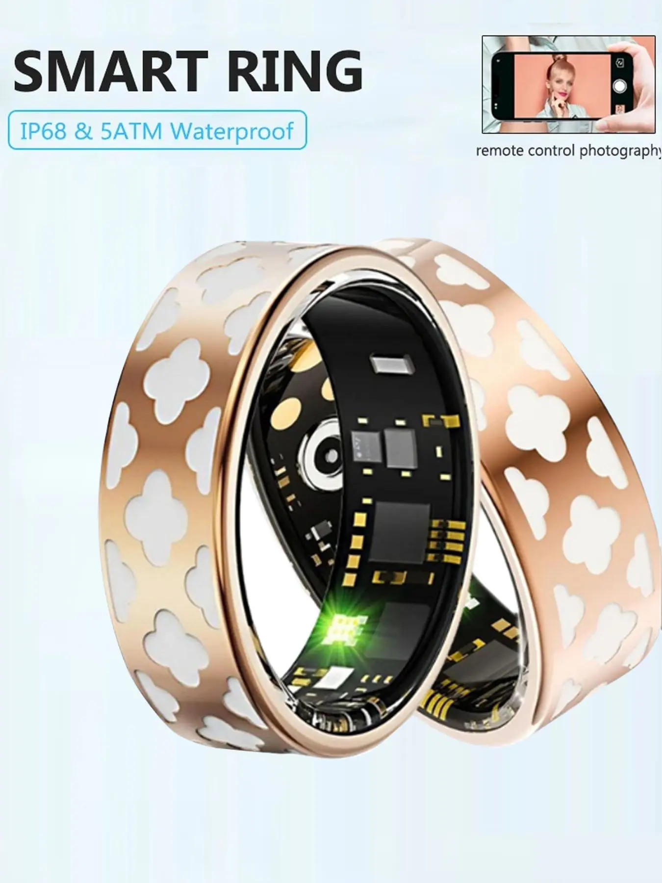 Smart Ring for Men and Women, Health and Sleep Monitoring, 5atm Waterproof, Multi-Sport Modes, Heart Rate and Blood Oxygen, Gift Idea, Fitness Tracker Ring