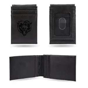 Rico  NFL Chicago Bears Laser Engraved Black Front Pocket Wallet