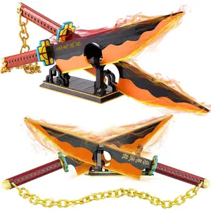 Demon Slayer Sword Building Set, 82.6in Katana Anime Cosplay Sword with Stand Holder, Samurai Sword Building Set for Adults and Kid 8+(1479 Pieces)