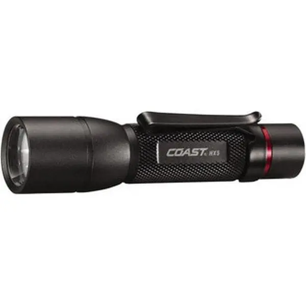 Coast 20769 White LED Tactical Flashlight - 130 Lumens, Black Aluminum Body, 1 AA Battery Included, Adult Industrial Use Lighting, Led Lights