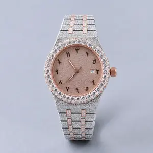 Luxury Iced Out Automatic Waterproof Watch – Sparkling Bling Wrist Watch, Independence Day Special, A Must-Have Accessory for Date Nights and Special Occasions