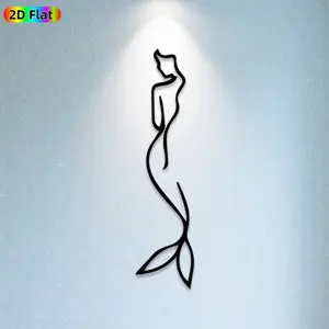 1pc Mermaid Metal Wall Art, Graceful Mermaid Statue Mural, Ideal Gift for New Year, Easter, Ocean Theme Enthusiasts, Weather-Resistant Metal Wall Decor Wall Sculptures, Perfect for Bedroom Wall & Garden Fence, Unique Coastal Home Decor