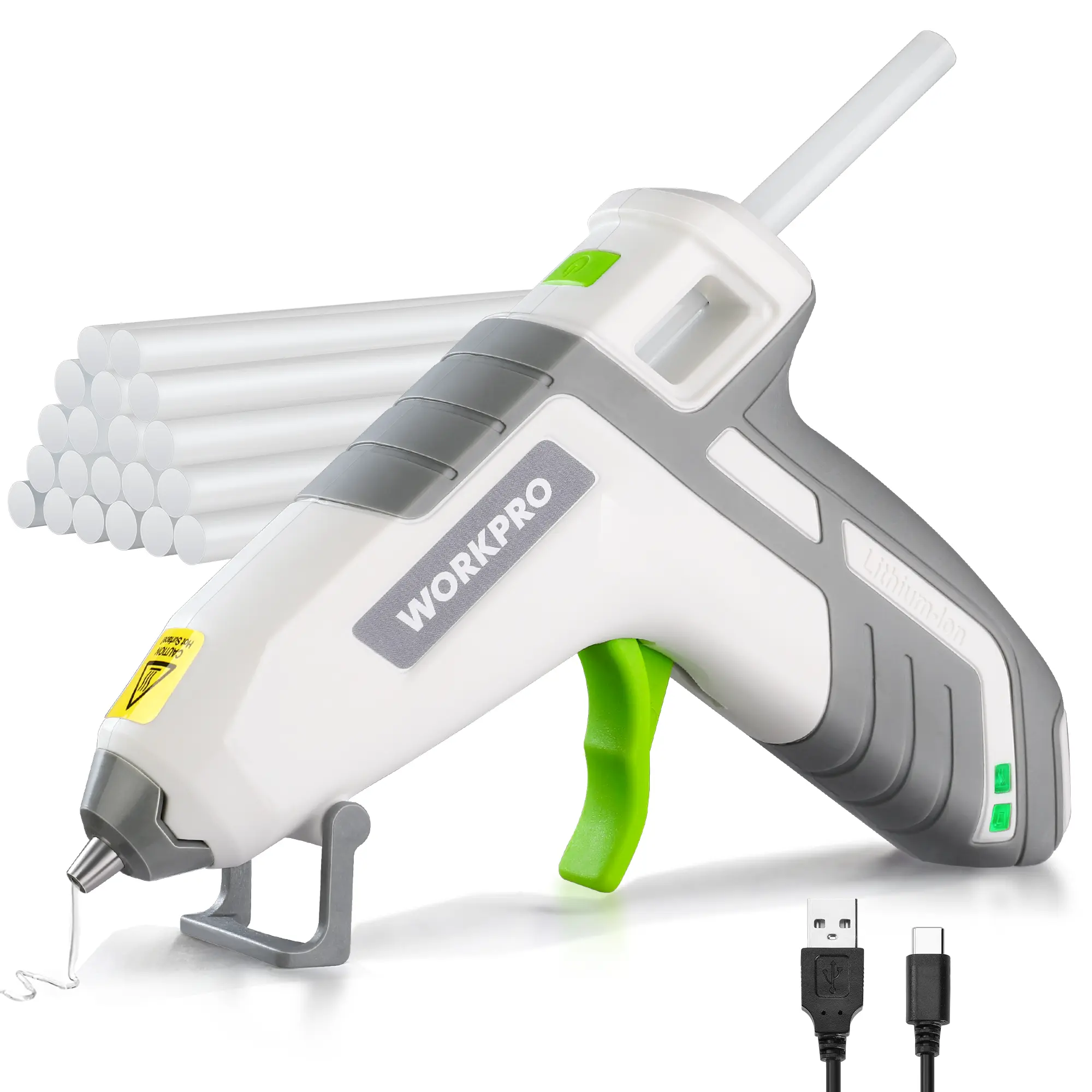 #summersale WORKPRO 3.6V Cordless Hot Glue Gun(Upgrade), Fast Preheating, Smart Power-Off, USB-C Rechargeable Glue Gun, Less-drip Hot Glue Gun Kit with 20 Pcs Premium Mini Glue Sticks for DIY, Crafting and Arts