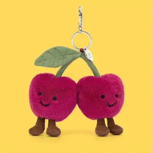 Jellycat Cherries Keyrings – Stuffed Animal Keychains, Cute Animals, Fun Gift Ideas for Kids, Birthdays and Collectors, Keychains