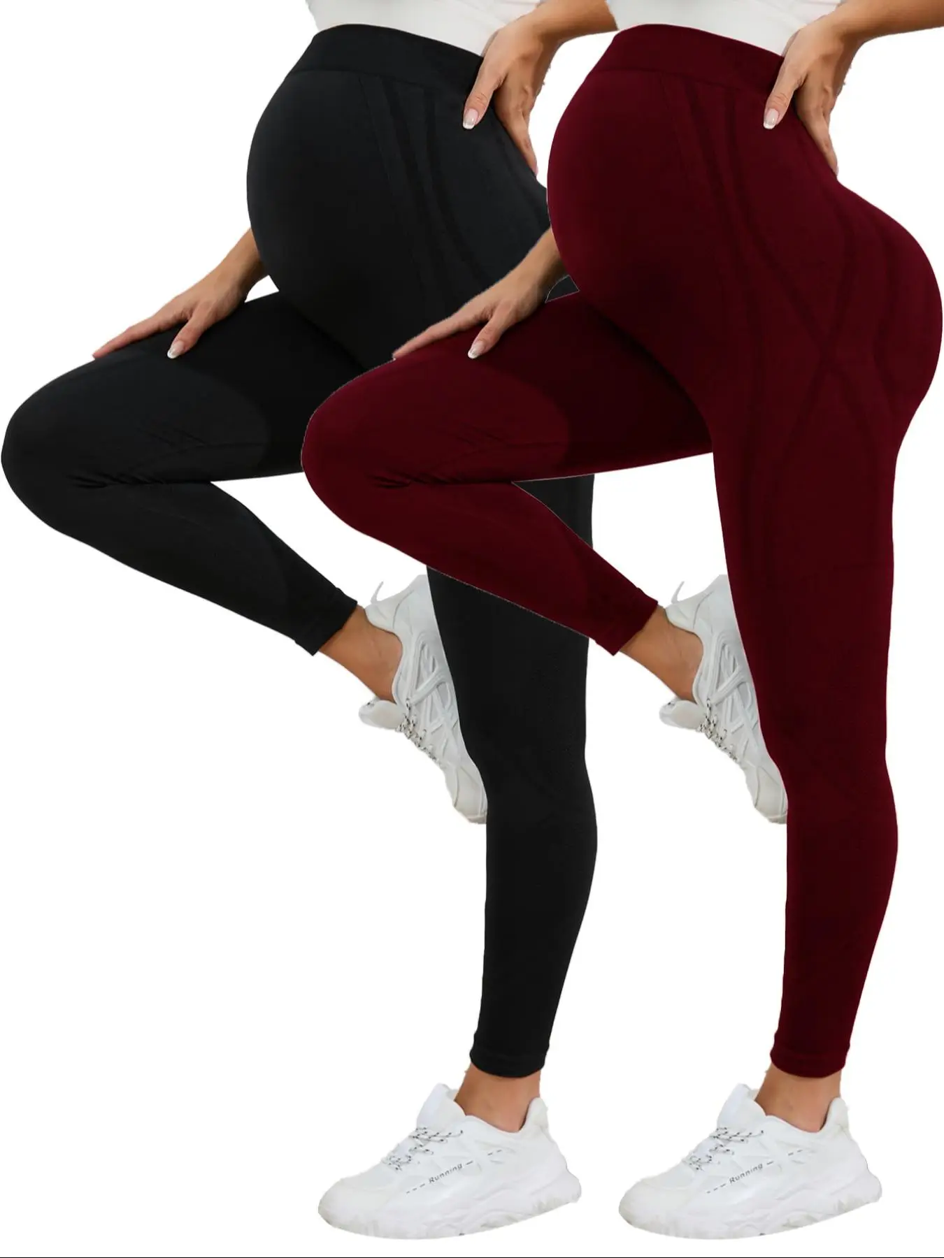 Maternity Solid Color High Waist Leggings, Maternity Yoga Pants, Pregnancy Workout Leggings, Maternity Clothing & Accessories