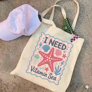 I Need Vitamin Sea Tote Bag, Beach Bag, Summer Vacation Bag, Cute Coastal Aesthetic Tote, Ocean Lover Gift, Seaside Graphic Bag