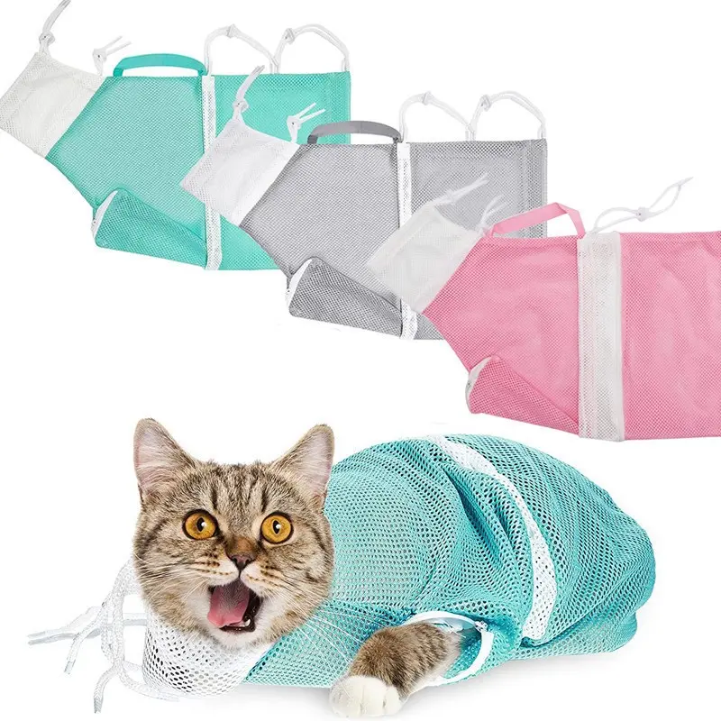 Cat Bathing Bag Pet Nail Trimming Anti-Scratch Anti-Bite Kitten Kitty Fixing Bag Cleaning Supplies, Essential Cat Grooming Tools Accessory