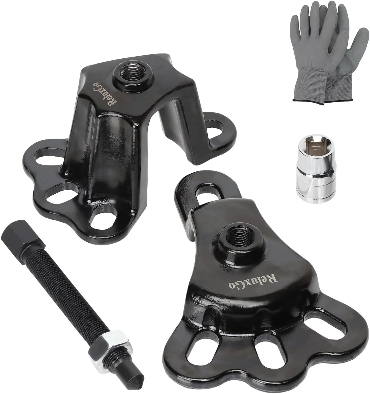 Flange-Type Automotive Axle Removal Tool Set - Front Wheel Hub Bearing Puller (3.75-4.5in IDs), Rear Puller (4.5-5.5in IDs) with 5/8in-18 Forcing Bolt