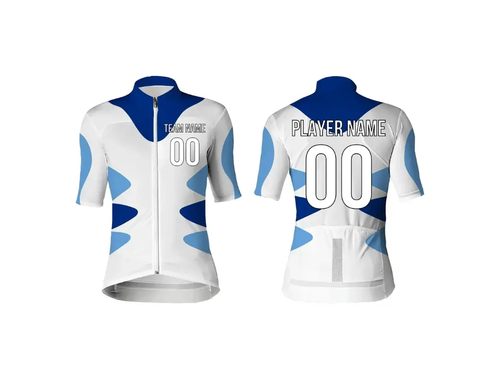 SGS Sports Gear Custom Cycling Jersey Personalized Standard Design with Name & Number Blue White for Men Women Youth Kids