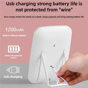 Touchscreen LED Makeup Mirror, Foldable Standing Design, USB Rechargeable High-Definition Desktop Beauty Mirror, Ideal for Women, Led Lighted Mirror, Rechargeable Vanity Mirror, Modern Mirror