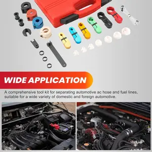 22 Piece Car Air Conditioning Fuel Line Transmission Oil Cooler Tube Quick Disconnect Tool Set, Includes Removal Tools for Ford Chevrolet General Motors Models