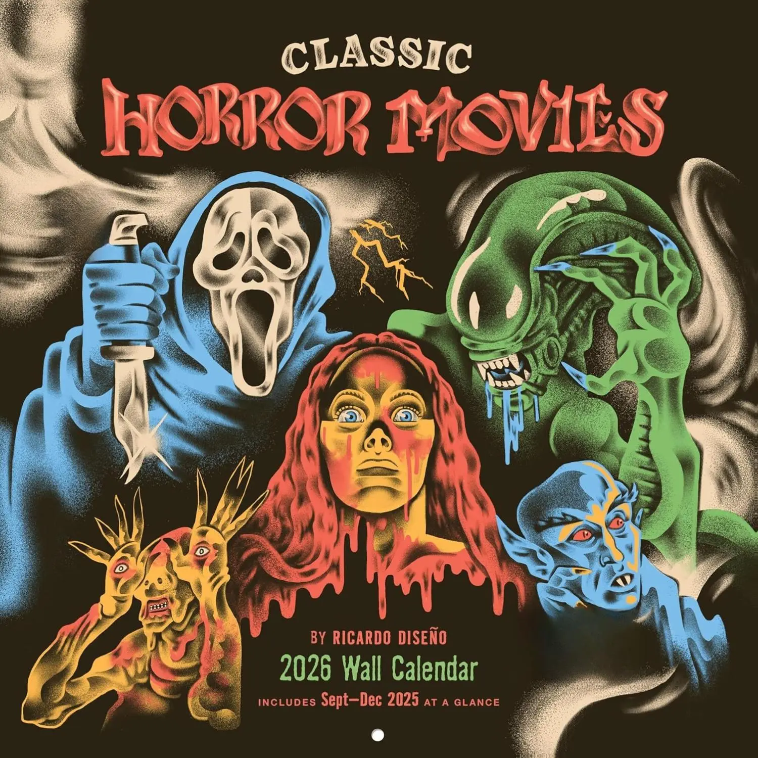 Classic Horror Movies 2026 Wall Calendar Wall Planner