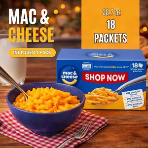 Instant Cheese Pasta Dinner Cups Microwave Ready Mac Style Meal Pack Smooth Creamy Flavor Convenient Pantry Food 18 Servings