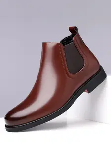 Men's Business Casual Boots Denim Model Work Shoes, Comfortable Daily Wear Footwear for Men