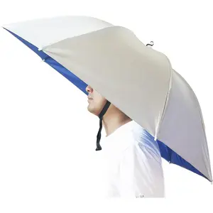 Umbrella Hat, 37 inch Fishing Umbrella Hat Hands Free Foldable UV Protection Umbrella Cap Adjustable Headwear for Fishing Golf Camping Beach Gardening Sunshade Outdoor