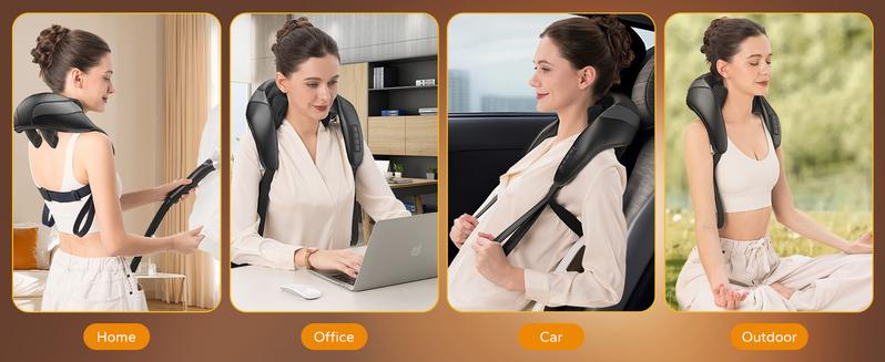 MERACH 6D Cordless Shiatsu Neck Shoulder Handfree Back Massager with Heat Electric Massager Adjustable Relaxing Gift Comfort Neck Massage Devices TikTokShopBlackFriday