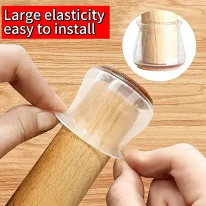 Chair  Floor Protectors Chair  Protectors for Hardwood Floors Silicone Pads Covers to Protect Floors Universal L Clear Fit (1-5/16"~2") Leg