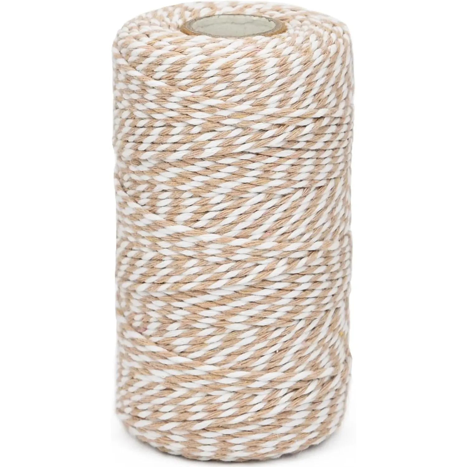 Cotton Twine String Beige and White 328 Feet 2mm Thick for Crafts Gift Wrapping Baking Holiday Decor