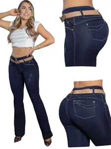 COLOMBIAN BONBONUP WOMAN'S FLARE  BUTT LIFTER JEANS WITH THREE BUTTONS