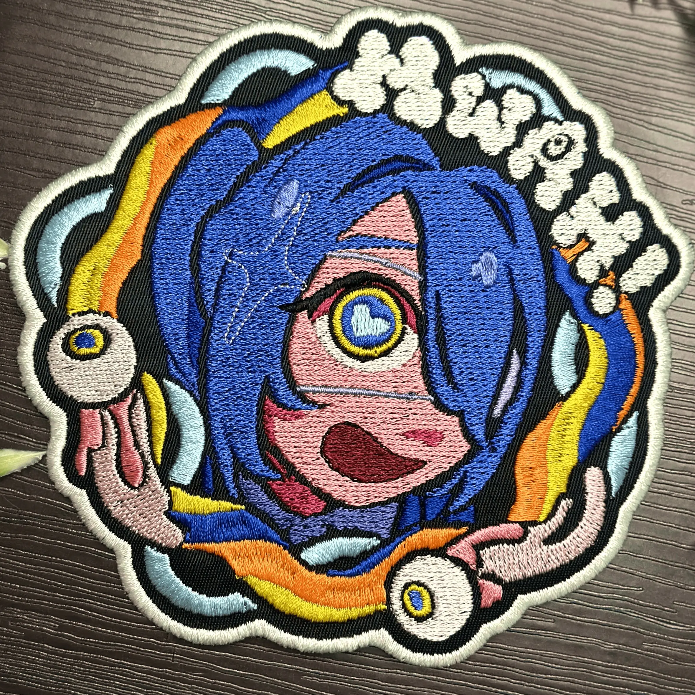 Iron-On Embroidery Patch "Monitoring" Hatsune Miku Vocaloid DECO*27 Patch for Jackets, Clothing, and Cosplay, Durable Twill with Premium Polyester Embroidered Design