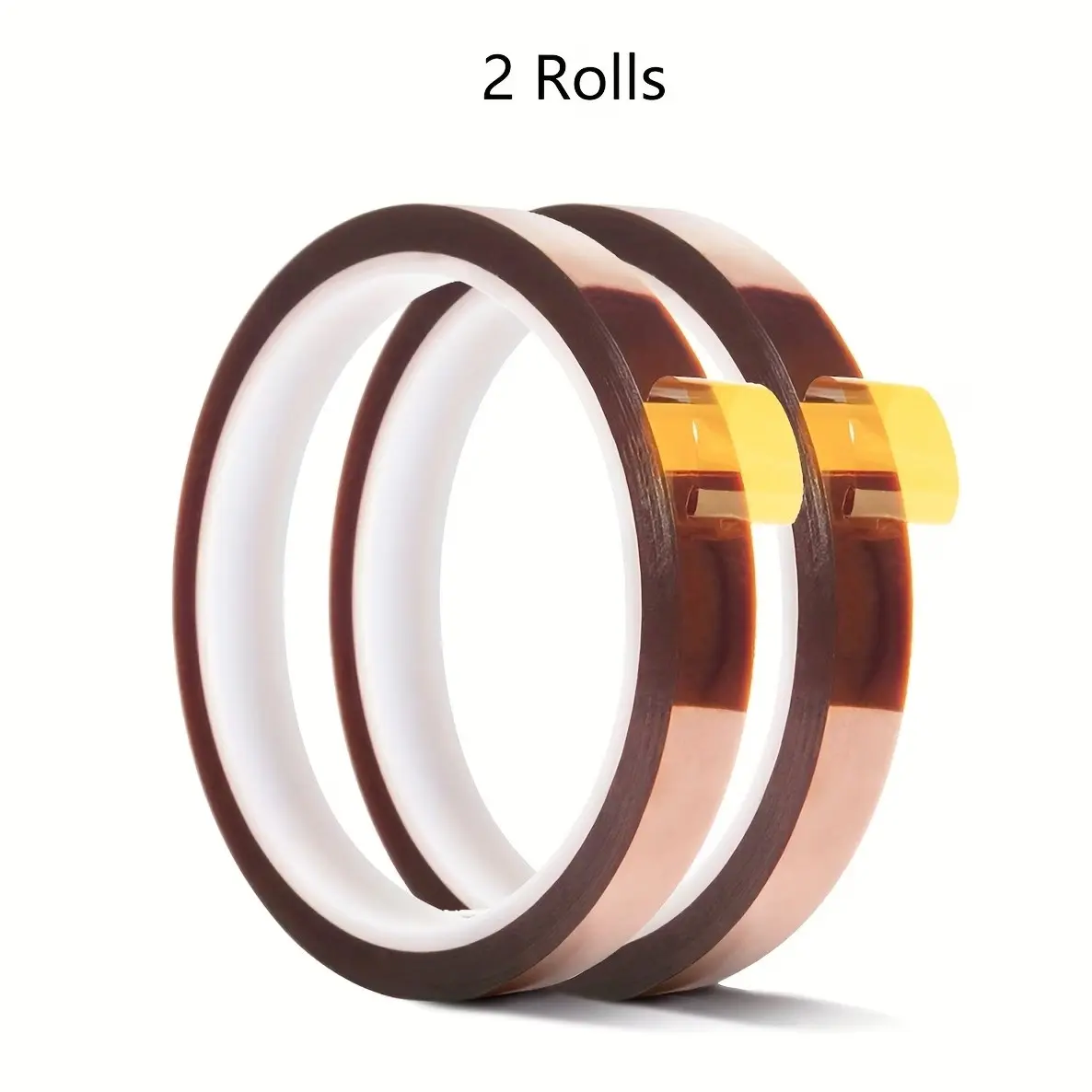 2 Rolls High Temperature Resistant Heat Insulation Tape, Size: 10mm Width, 10 Meters Length. Made of PTFE Coated Fiberglass Material. Features high strength, wear resistance, non-stick surface, acid and alkali resistance.