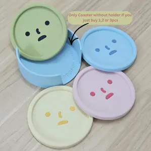 Smiski Coaster – Cute Desk Decor Cup Holder PLA Plastic 3D Printed Table Protection Aesthetic Desk Accessory