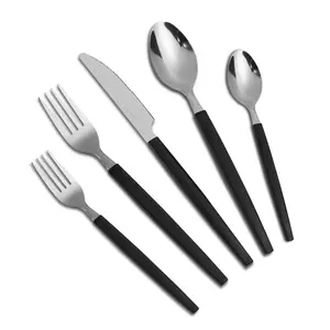 48pcs Stainless Steel Silverware, Kitchen Accessories, Steak Knife, Salad Fork, Coffee Dessert Spoons, Cutlery Set, Flatware Set Halloween Party Gift, Back to School, Home Outdoor, Wedding Camping Stuff, Dishwasher Safe