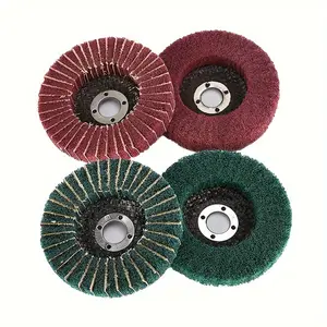 4 Nylon Fiber Flip Metal Polishing Wheels, 4 Inch Grinding Discs, Ideal for Deburring and Rust Removal, Welding, Polishing Kit