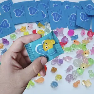 105/55/35/15pcs Mini Resin Animal Figurines Set, Decorative Figurine, Creative DIY Night Glow Decorations, Perfect for Home & Party Gifts, Random Style & Color Options