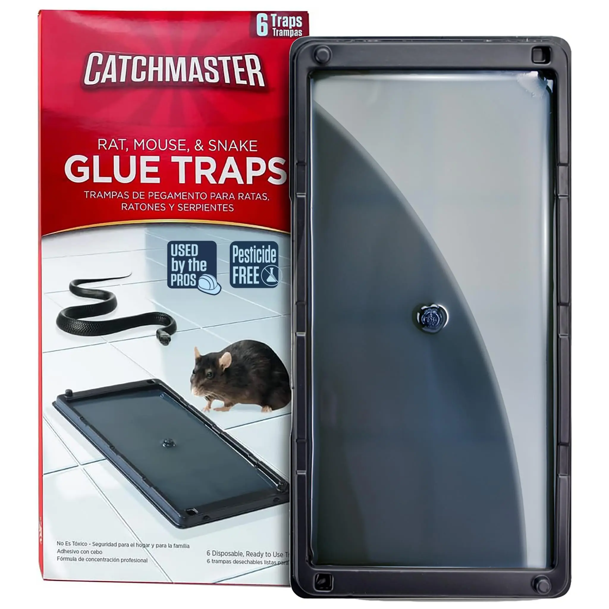 6 Pack Large Glue Traps for Rats, Mice, Snakes & Crawling Insects, Ready-to-Use Adhesive Trays, Long-Lasting Indoor Pest Control