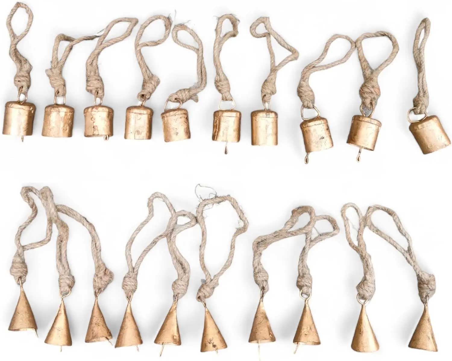 Set of 20 Pieces Bells For Crafts Christmas Bells Small Bells Brass bells Vintage Rustic Chime Jingle Bell Cow Bells Christmas Tree Crafts Decoration Hanging Bell Sleigh Bells Noise Makers Witch Bells