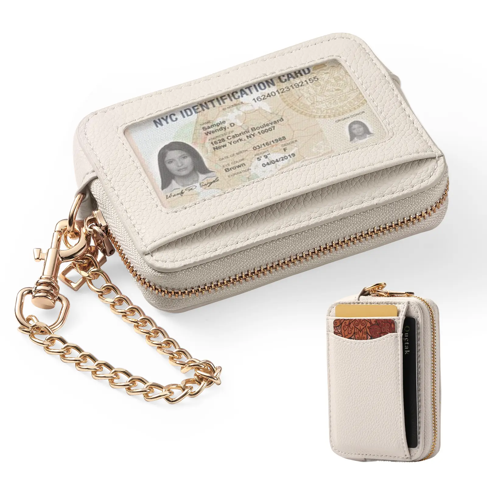 MINKARS Zip Card Case, Keychain Wallet Card Holder Coin Purse