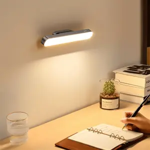 Baseus Magnetic Stepless Dimming Charging Desk Lamp Deep Gray USB-C Wireless Charger 15W Adjustable Brightness Eye-Caring LED Light for Office Home Study with Phone Stand