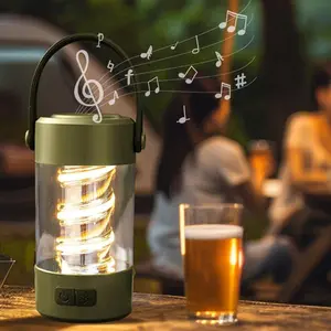 Portable LED Camping Light, 1 Count Outdoor LED Camping Light with BT Music Speaker, Rechargeable Tent Light, Camping Lighting for Hiking Climbing Yard