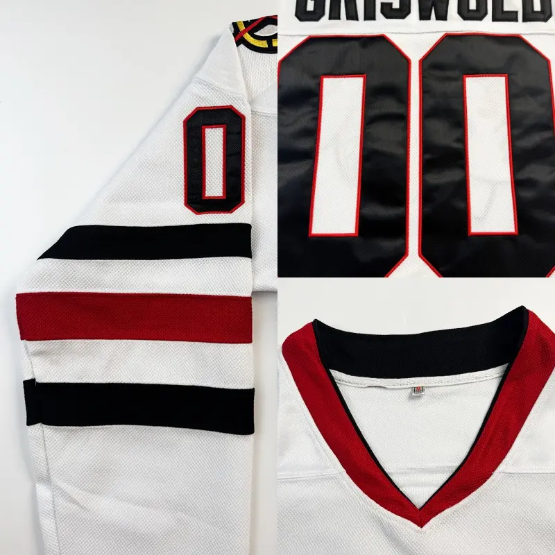 Men's Hockey Jersey #00 Sewing embroidery loose V-neck Christmas style Movie sportswear big size Outdoor sportswear Classic Streetwear Ice hockey training competition long sleeved pullover GRISWOLD S-3XL Halloween Christmas gift