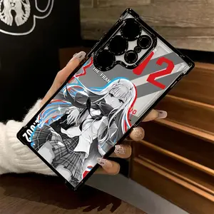 Anime Zero Two Darling in the Franxx 02 Protective Case for Samsung S25 S24 S23 S22 S21 FE Ultra Plus 4G 20G Shockproof Transparent Soft Back Cover with Textured Design Protection Smartphone Casing Cellphone Screen Protector