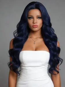26-Inch Long Wavy Wig for Women, Center Part, Comfortable Rose Net, Heat-Resistant Fiber, Ideal for Daily Wear and Parties
