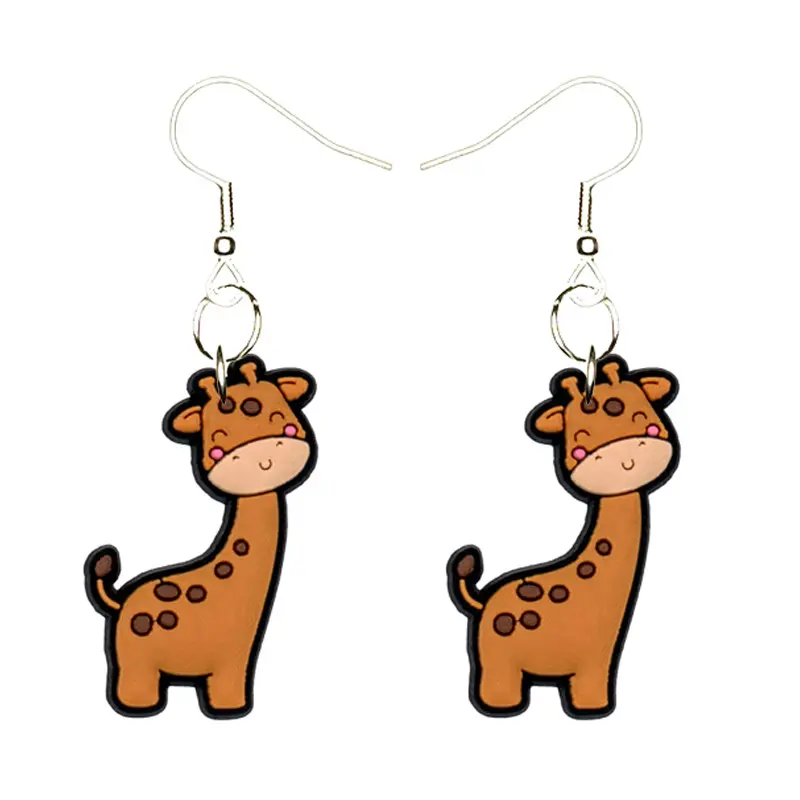 Giraffe Earrings Hypoallergenic Silver Plated Fishhooks Yazzle Dazzle Zoo Jungle Safari