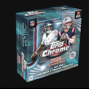 Pick Your Team Break 1X Box Chrome Mega 2025 NFL Topps/ and 10 Booster Packs of 2025 Optic