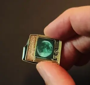 Woodgrain TV Pin with "Rotating Moon"