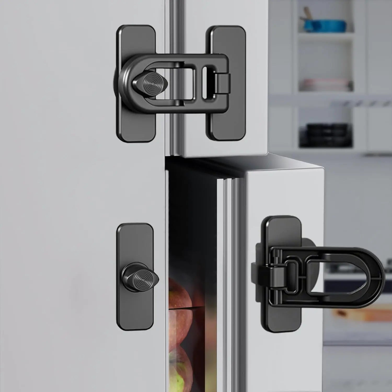5 Pack Baby Proofing Cabinet Locks – No-Tool Adhesive Child Proof Refrigerator Lock, Oven Lock Child Safety, Fridge Lock, Dishwasher, Drawers & Cabinets | Strong Hold, Easy to Install (Black)
