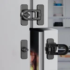 5 Pack Baby Proofing Cabinet Locks – No-Tool Adhesive Child Proof Refrigerator Lock, Oven Lock Child Safety, Fridge Lock, Dishwasher, Drawers & Cabinets | Strong Hold, Easy to Install (Black)
