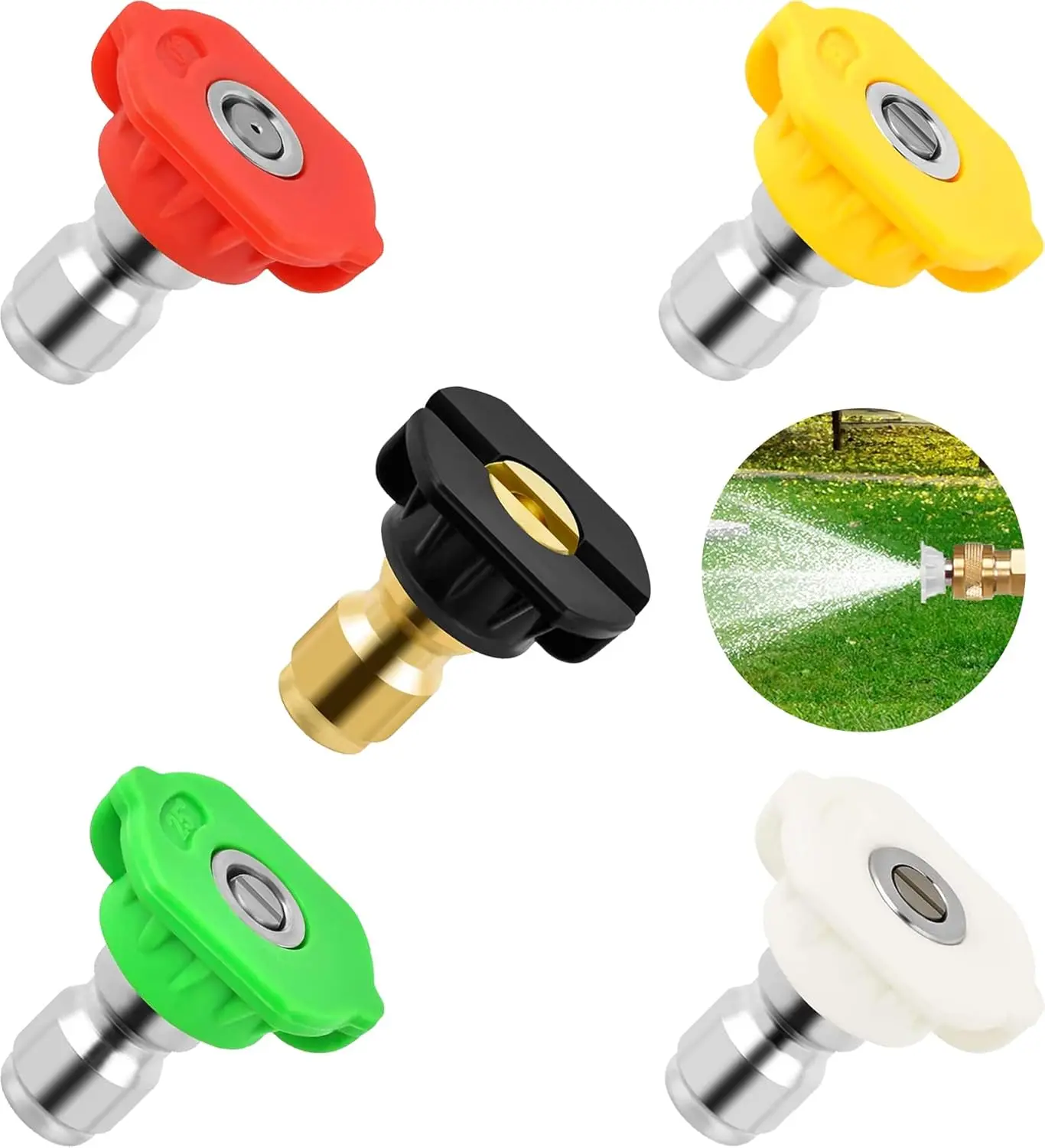 Pressure Washer Nozzle Tips Multiple Degrees, 1/4 INCH (2.5 GPM), Power Washer Nozzle Tips, Pressure Washing Tips Set, Pressure Washer Head