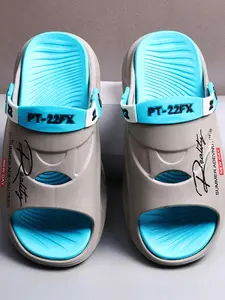 Men's Casual Plain Color Slides, New Style Soft Comfortable Home Slippers, Non-slip Massage Slippers for Indoor & Outdoor Wear, Shoe