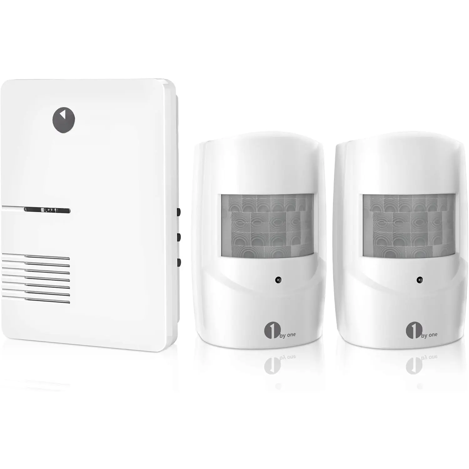 Driveway Alarm Home Security System - 1 Plug-in Receiver, 2 Weatherproof PIR Motion Sensors, 36 Melodies, 1000ft Transmission Range, 24ft PIR Detection Range