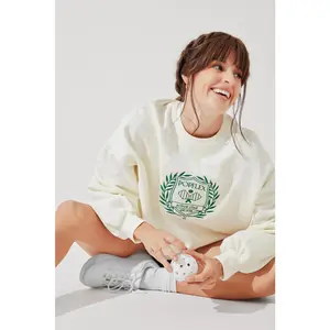 POPFLEX® Active Club Cloud Crewneck Sweater - Cream