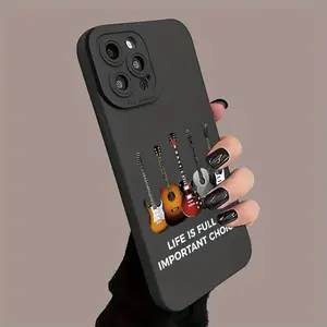 A phone case with guitar design, TPU material, anti-slip and anti-drop, suitable for iPhone 17PROMAX 17AIR 17/16/15/14/13/12/11 PROMAX X XS E PLUS, MS170