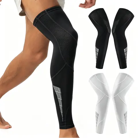 Unisex 1-Pair Light Compression Calf Sleeves - Workout Gear, Activewear Protective Gear, Snug Fit, Stretchy Support, Breathable, UV Protection for Running & Muscle Recovery