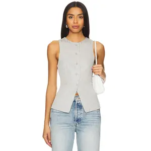 ALL THE WAYS Jianna Vest in Grey & White